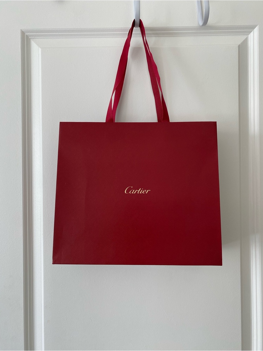 Cartier Deep Red Gift Tote with Gold Logo